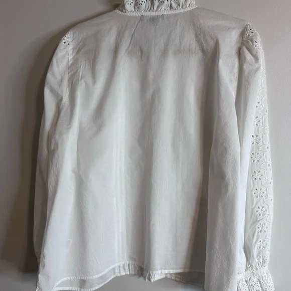 J. Crew White Eyelet Lace Blouse - Picture 6 of 11